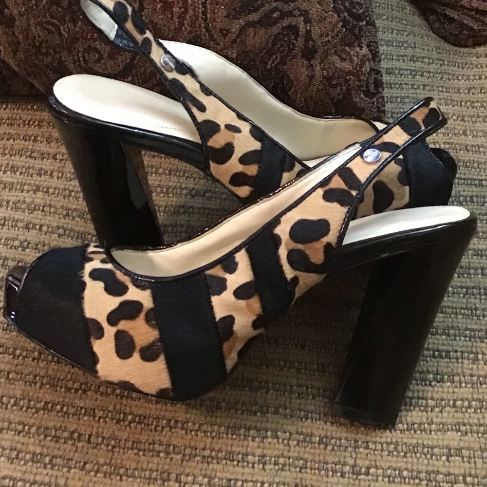 Calvin Klein animal print heels